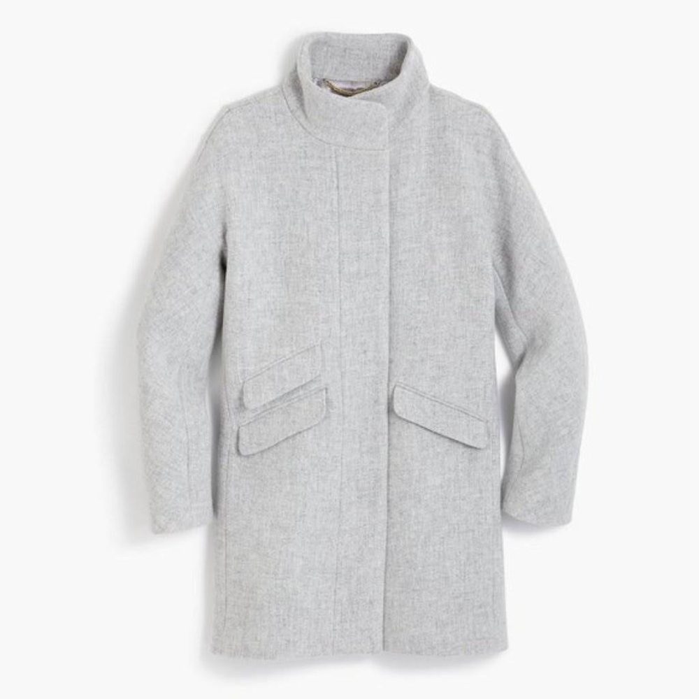 JCREW Wool Cocoon Coat - Heather Dusk/Grey